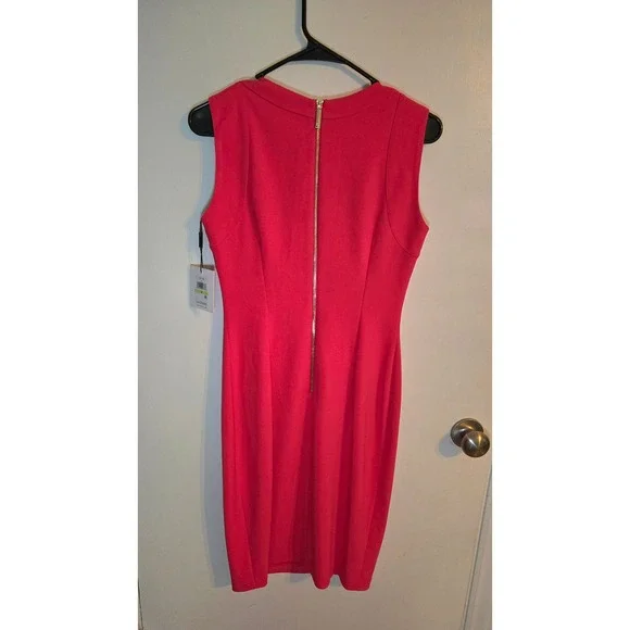 Calvin‎ Klein Women's Pink Sleeveless Sheath Dress Cutout Detail Size 4 NWT $ - Picture 3 of 7